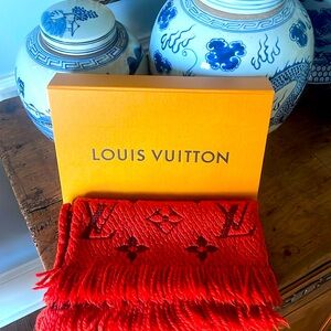 Louis Vuitton LV wool scarf. Like new in box with COA